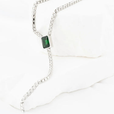 Wholesale jewelry 18K Gold PVD Stainless Steel Stone Chain Lariat Necklace- stainless studio 