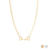 Wholesale jewelry 18K Gold PVD Stainless Steel Horsebit Necklace - gold main 