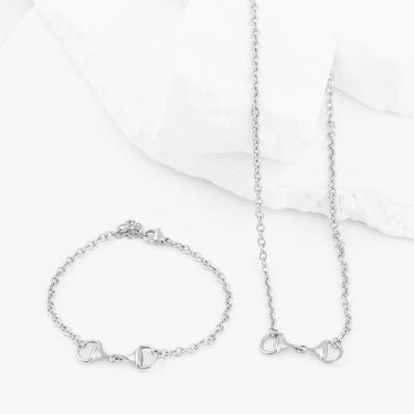 Wholesale jewelry 18K Gold PVD Stainless Steel Horsebit Necklace - stainless studio  
