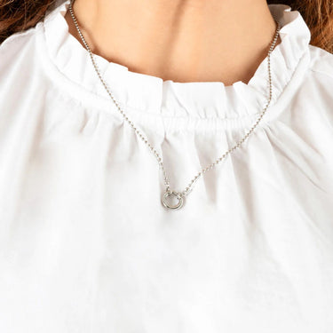 Wholesale jewelry 18K Gold PVD Stainless Steel Beaded Charm Holder Necklace- stainless model 