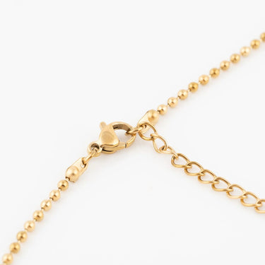 Wholesale jewelry 18K Gold PVD Stainless Steel Beaded Carabiner Necklace - gold studio/ clasp 