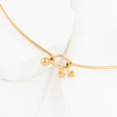 Wholesale jewelry 18K Gold PVD Stainless Steel Charm Holder Lock Collar Necklace - gold studio 