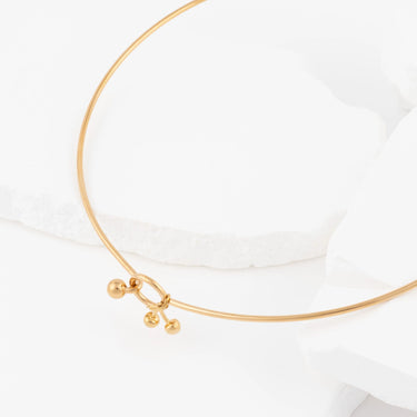 Wholesale jewelry 18K Gold PVD Stainless Steel Charm Holder Lock Collar Necklace - gold studio