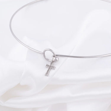 Wholesale jewelry 18K Gold PVD Stainless Steel Charm Holder Lock Collar Necklace - stainless studio 