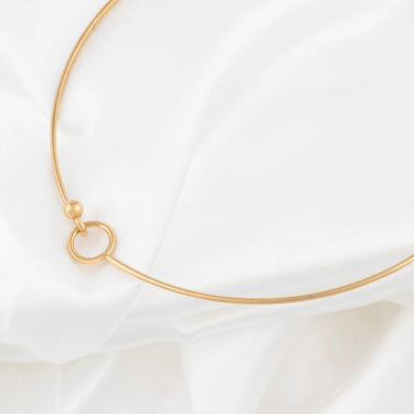 Wholesale jewelry 18K Gold PVD Stainless Steel Charm Holder Collar Necklace - gold studio 