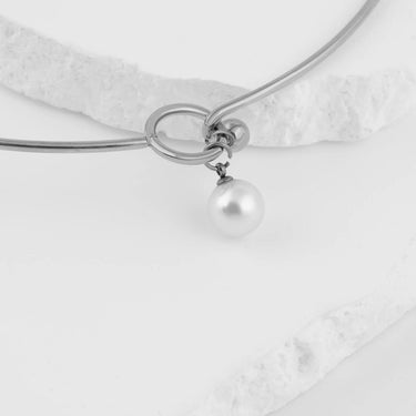 Wholesale jewelry 18K Gold PVD Stainless Steel Charm Holder Collar Necklace - stainless studio