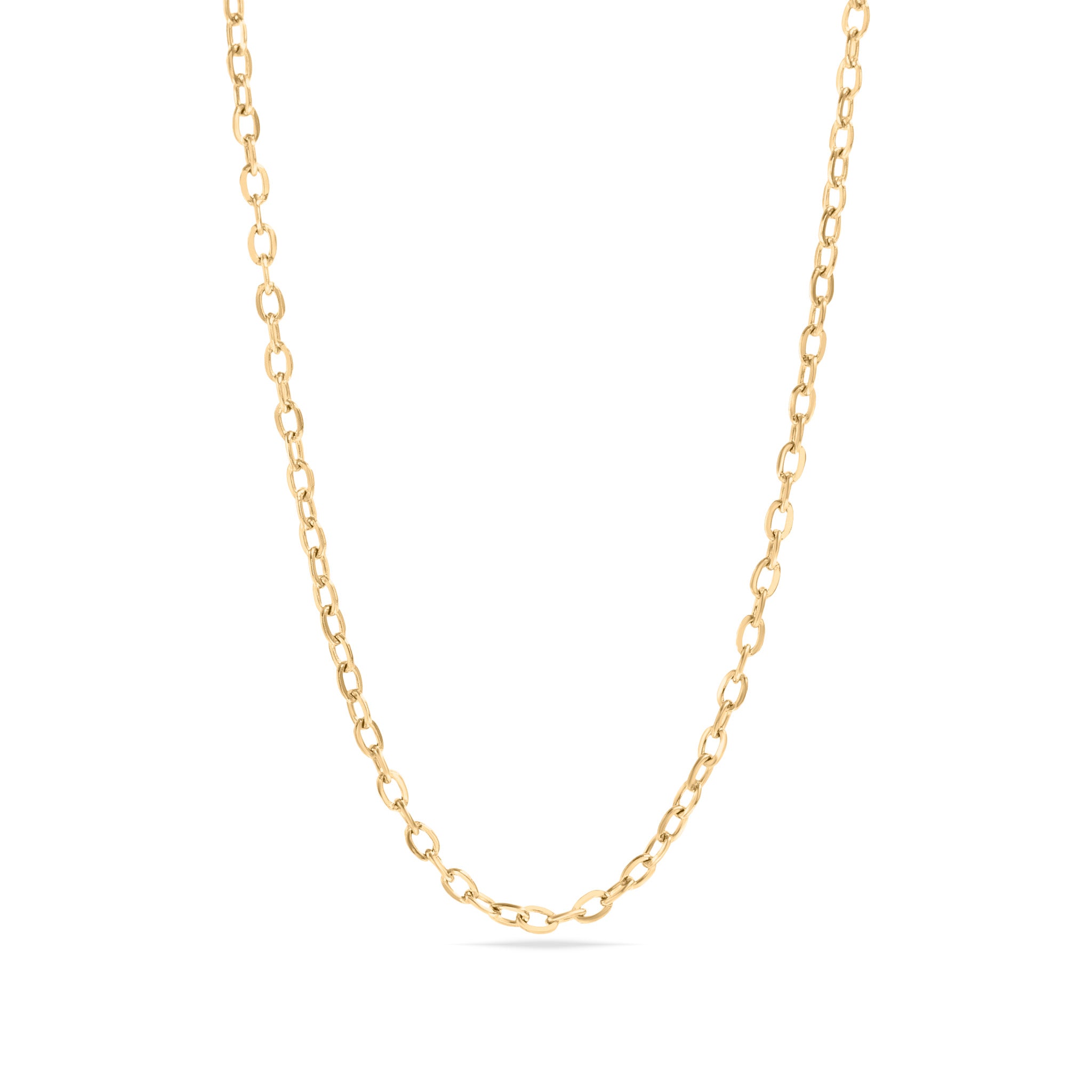 10 Pack - Gold 20" Stainless Steel Loop Chain Necklace / CHN3011
