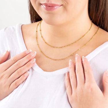 Wholesale jewelry 14K Gold Filled Plus Crimped Oval Link Chain Necklace- Model 
