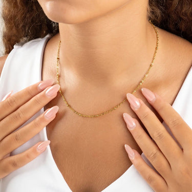 Wholesale jewelry 14K Gold Filled Plus Crimped Oval Link Chain Necklace- Model 