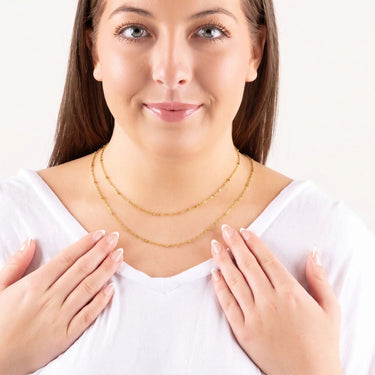Wholesale jewelry 14K Gold Filled Plus Crimped Oval Link Chain Necklace- Model 