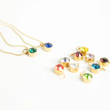 Round Birthstone Charm 