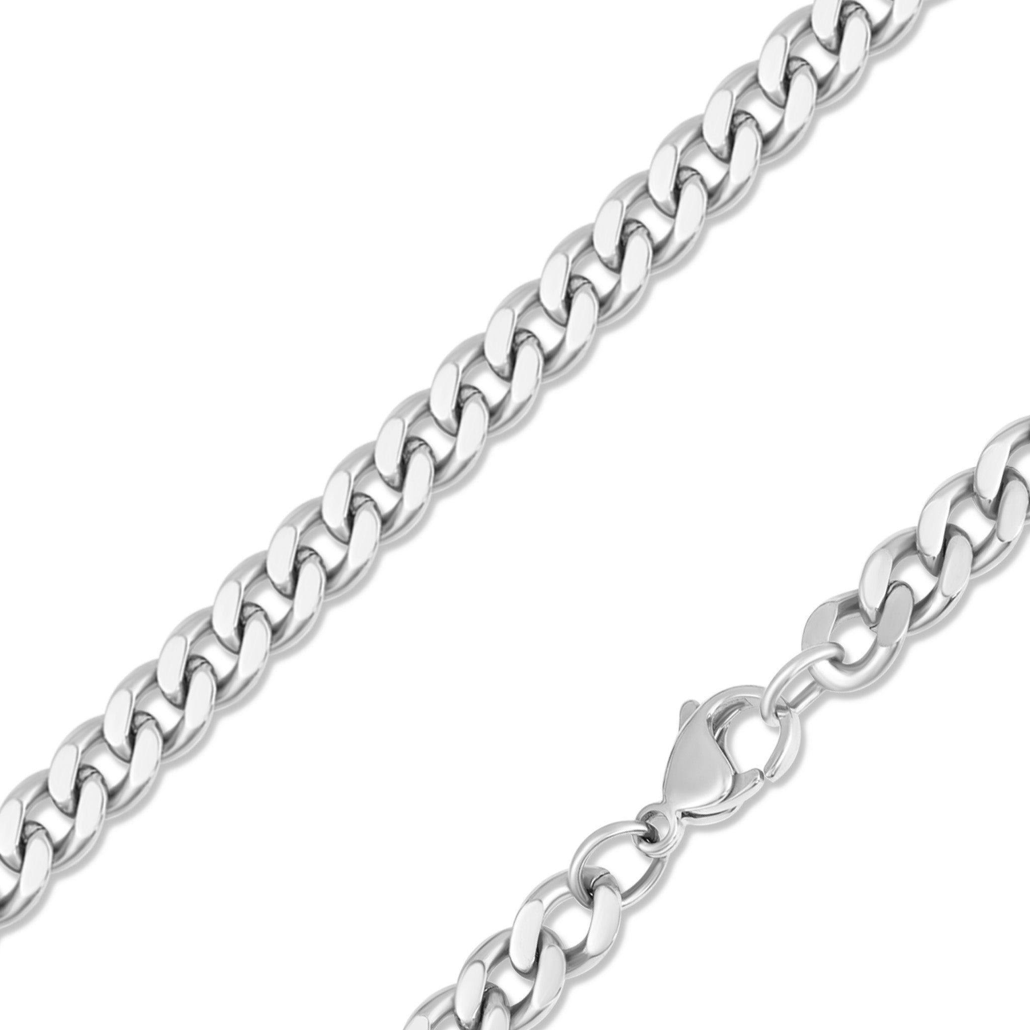 Rostfritt stål Diamond Cut Curb Chain Halsband / CHN7500