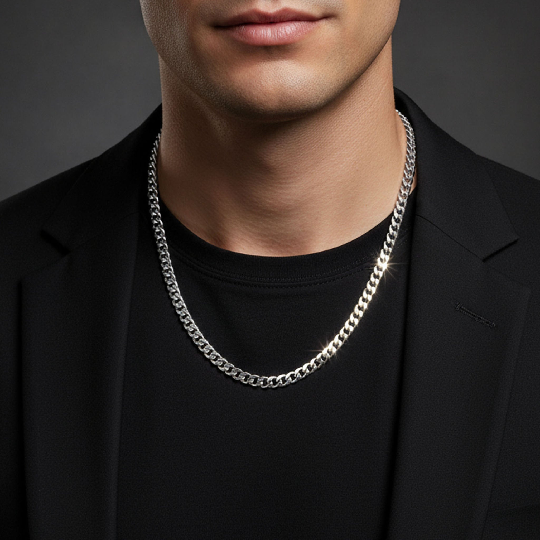 Diamond Cut Curb Chain Necklace