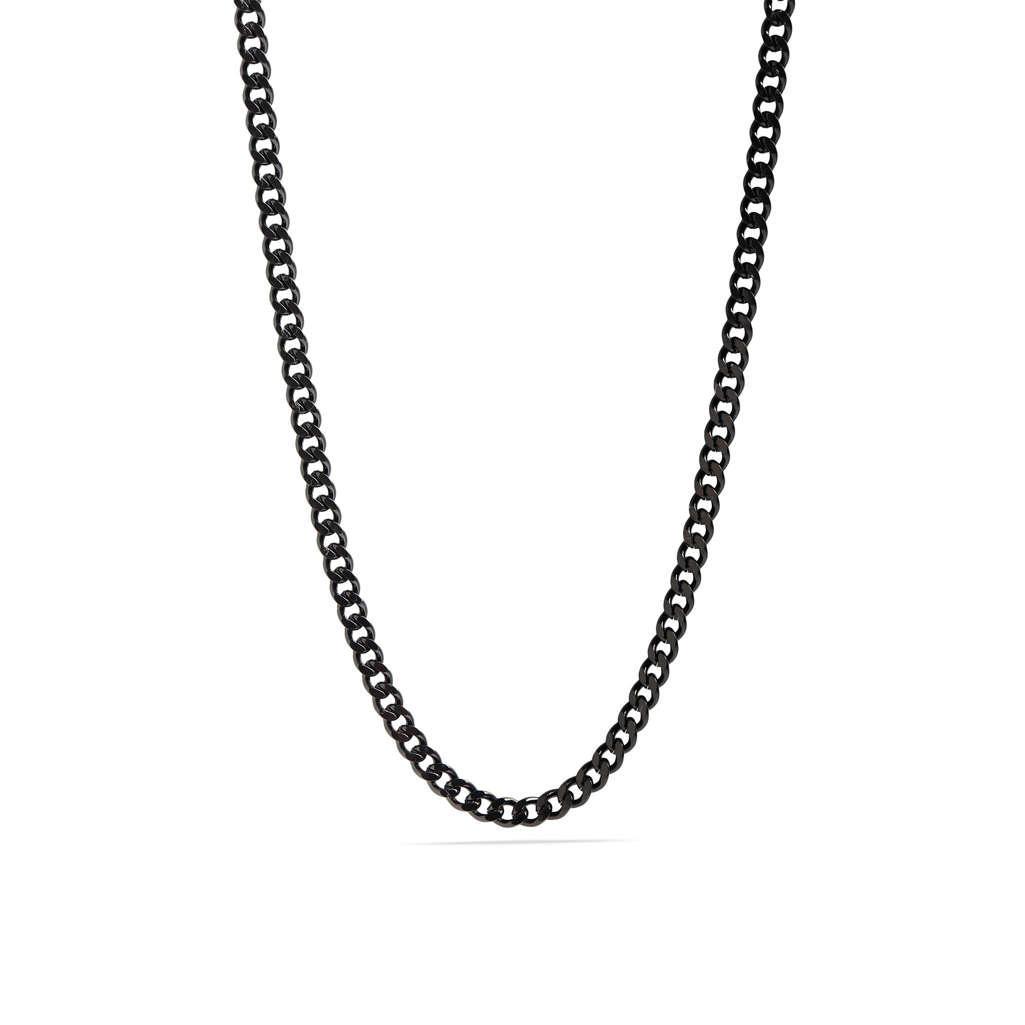 Stainless Steel Black Curb Chain Necklace / CHN7501