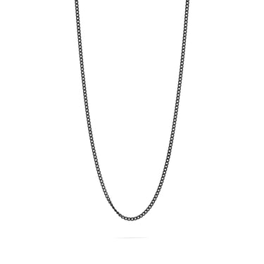 Wholesale jewelry Stainless Steel Black Curb Chain Necklace- main 