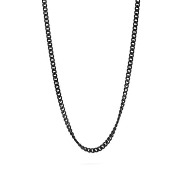 Wholesale jewelry Stainless Steel Black Curb Chain Necklace- main 