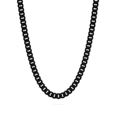 Wholesale jewelry Stainless Steel Black Curb Chain Necklace- main 
