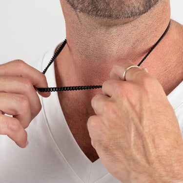 Wholesale jewelry Stainless Steel Black Curb Chain Necklace- model 