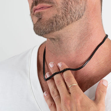 Wholesale jewelry Stainless Steel Black Curb Chain Necklace- model 
