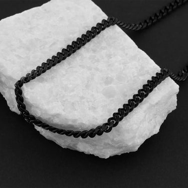 Wholesale jewelry Stainless Steel Black Curb Chain Necklace- studio 