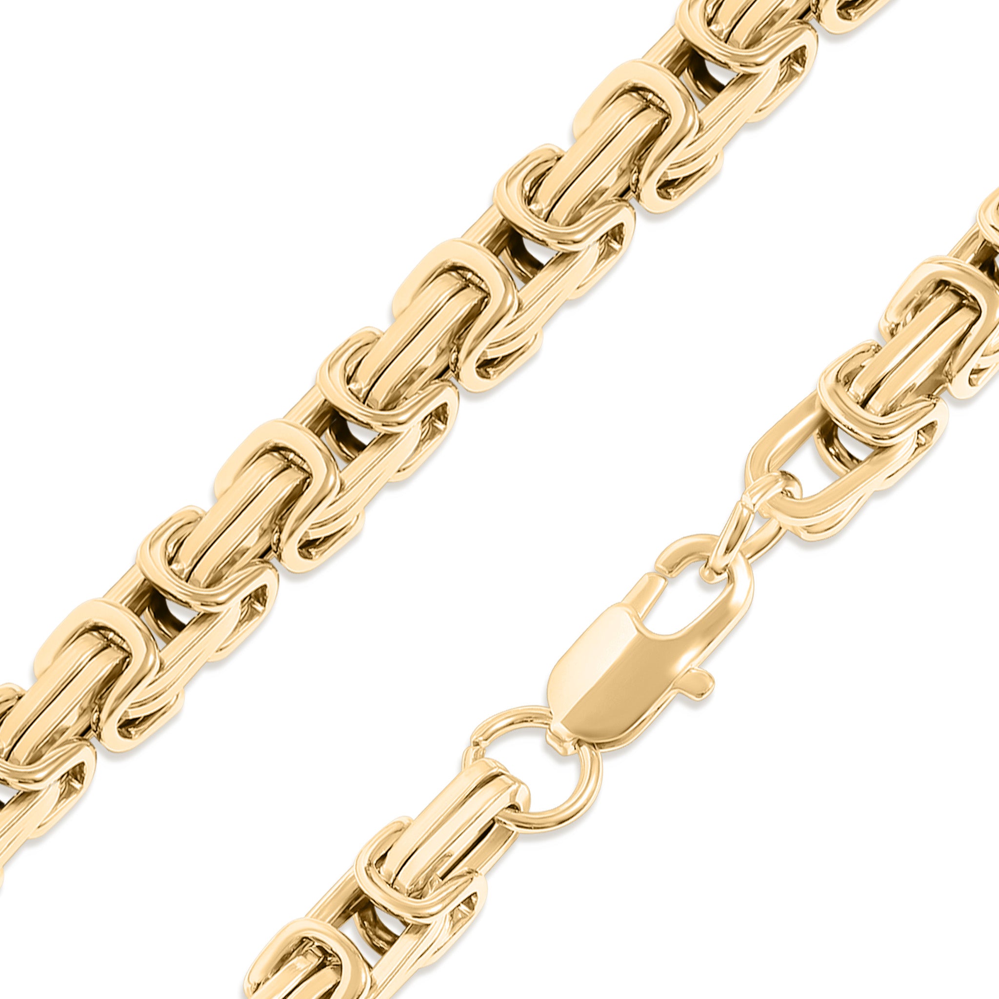 Stainless Steel 18K Gold PVD Coated Byzantine Chain Necklace / CHN8501