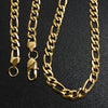 Stainless Steel 18K Gold PVD Coated Figaro Chain Necklace 9 - 12mm  / CHN9600