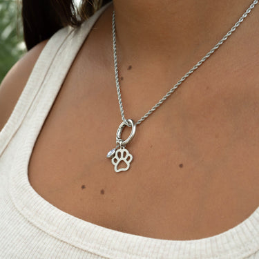 18K Gold PVD Stainless Steel Paw Print Charm