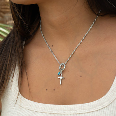 Stainless Steel Teardrop Birthstone Charm