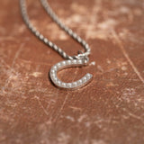 18K Gold PVD Stainless Steel Pearl Horseshoe Charm