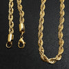 10 Pack - Stainless Steel 18K Gold PVD Coated Rope Chain Necklace 3mm 16" / CHN9702