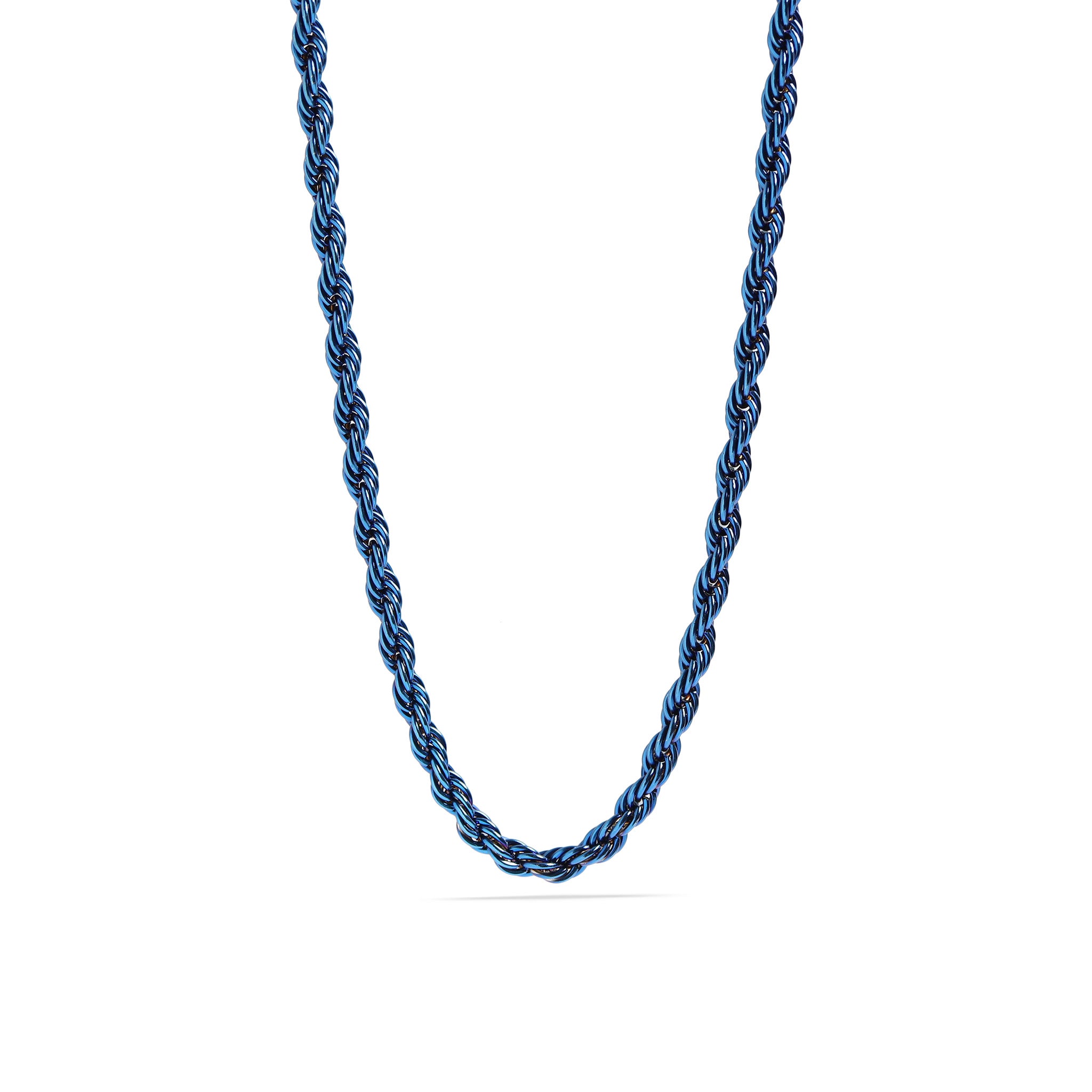 Stainless Steel Blue Rope Chain Necklace / CHN9703