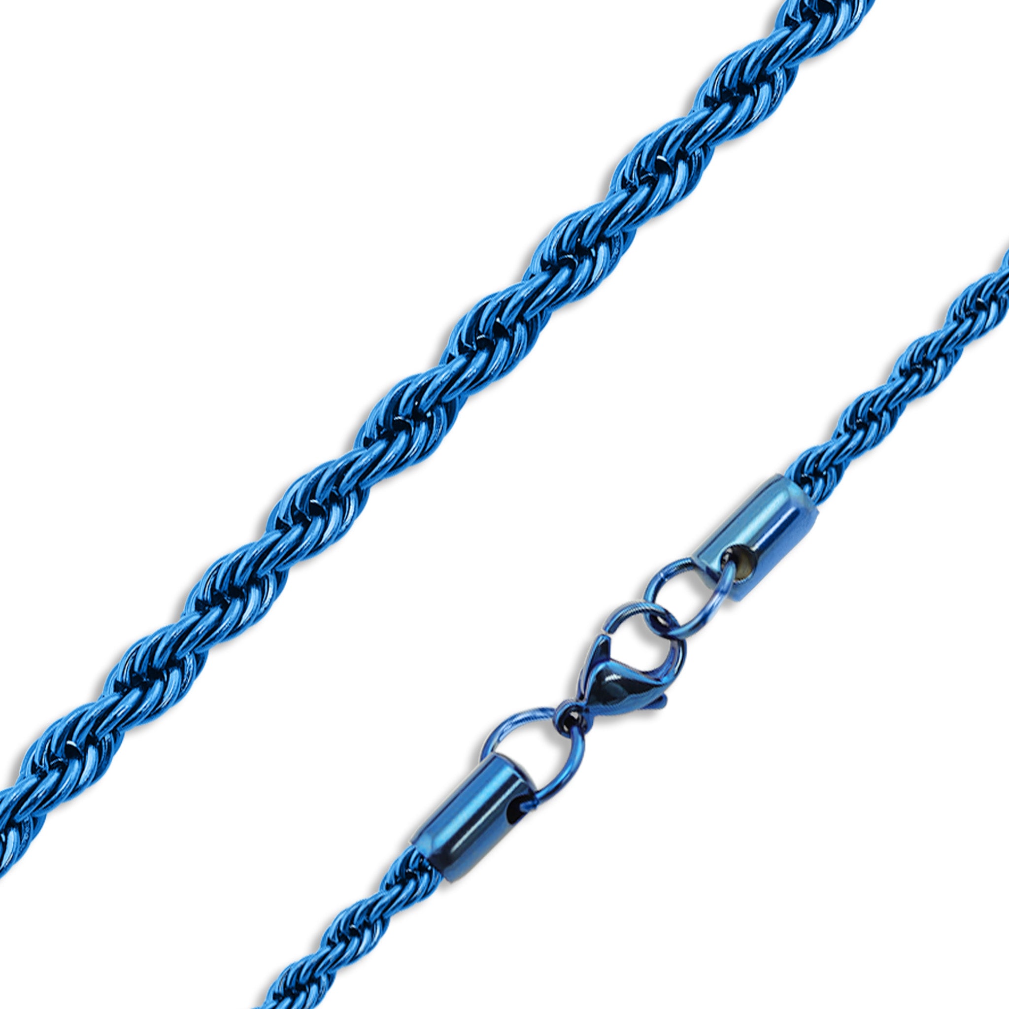 Stainless Steel Blue Rope Chain Necklace / CHN9703