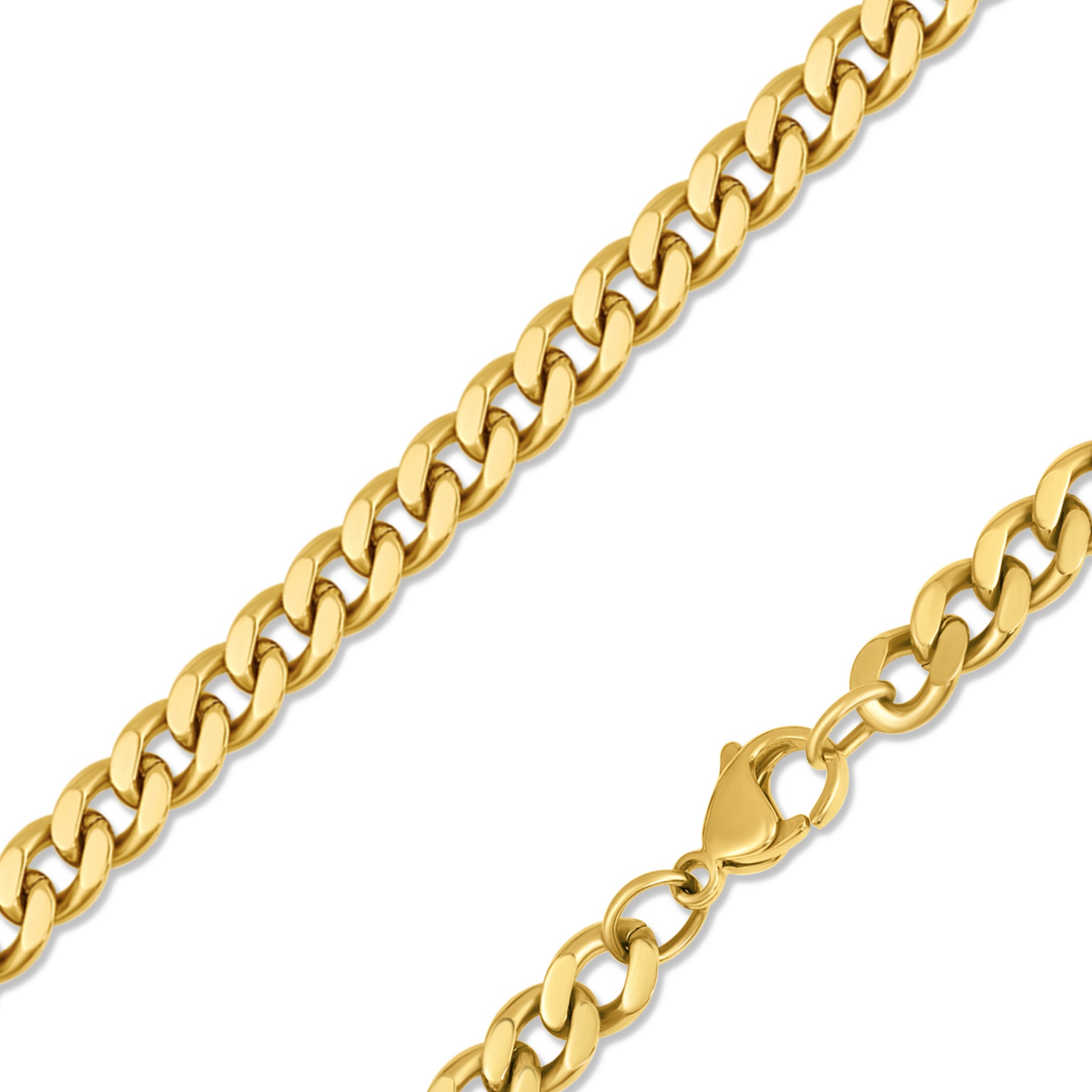 Gold curb chain necklace
