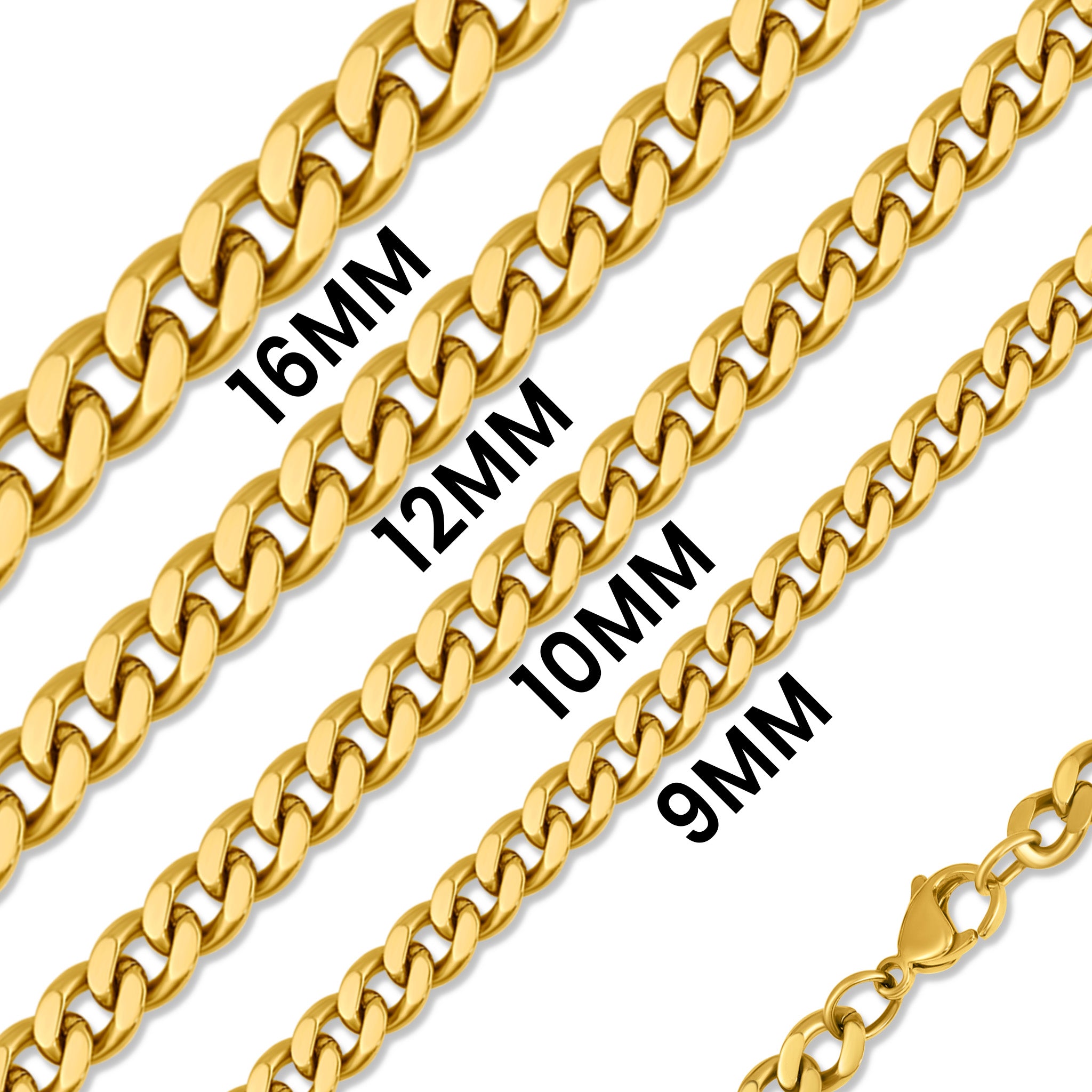 Necklaces Stainless Steel Curb Chain Necklace Chn7500 10mm / 24 Wholesale Jewelry Website Unisex