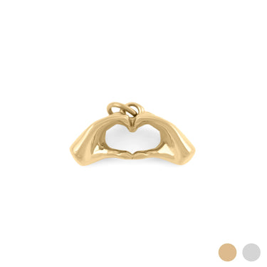 Wholesale 18K Gold PVD Stainless Steel Heart Hands Charm - gold main