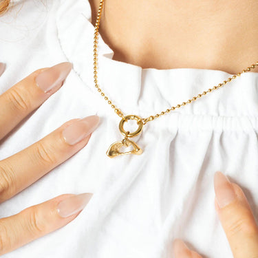 Wholesale 18K Gold PVD Stainless Steel Heart Hands Charm - gold model