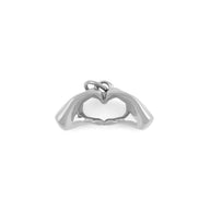 Wholesale 18K Gold PVD Stainless Steel Heart Hands Charm - stainless main