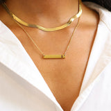 Anchor Cutout Horizontal Stainless Steel Bar Necklace Lifestyle
