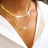 Anchor Cutout Horizontal Stainless Steel Bar Necklace Lifestyle