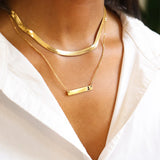 Anchor Cutout Horizontal Stainless Steel Bar Necklace Lifestyle