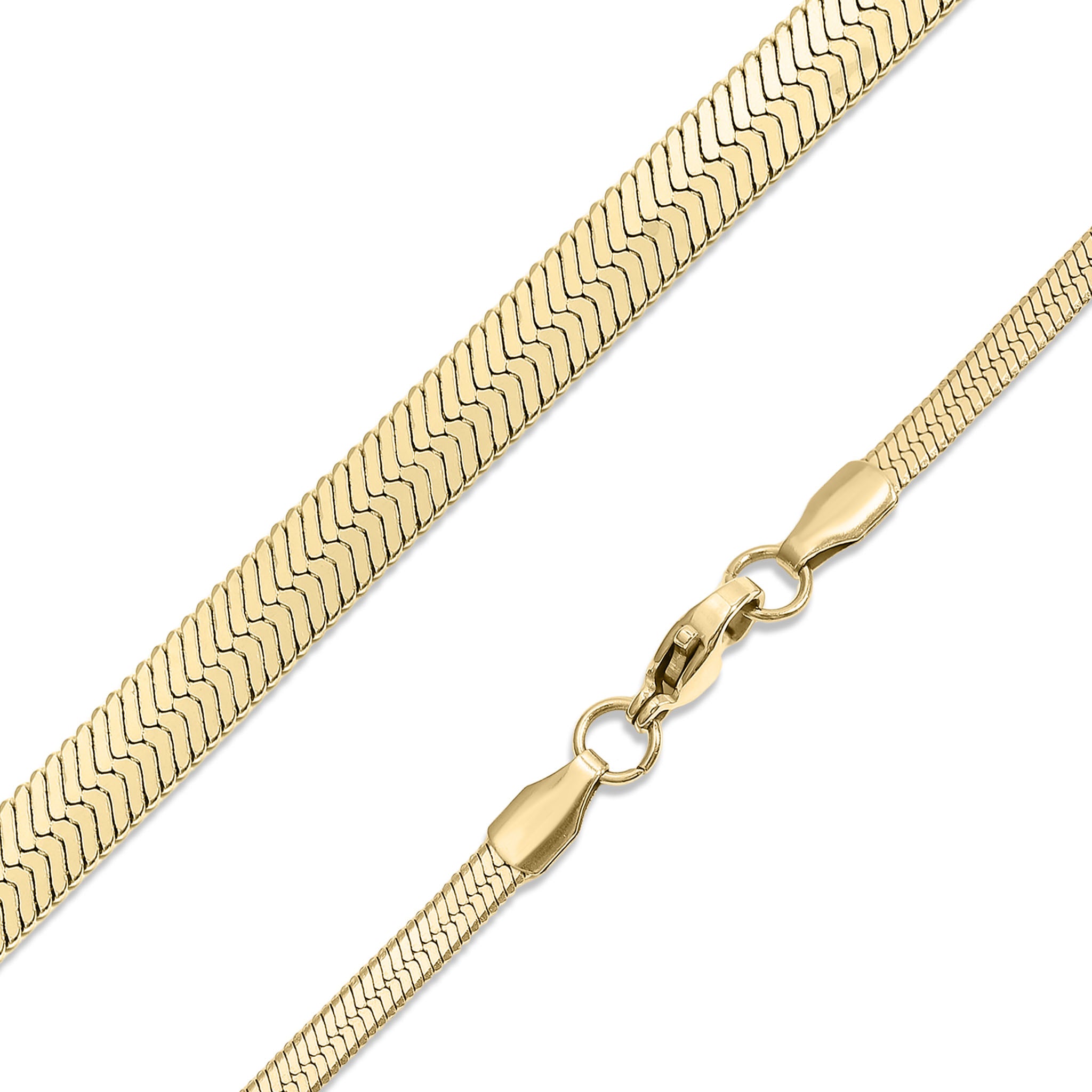 18K Gold PVD Stainless Steel Herringbone Chain Necklace / CHN9771