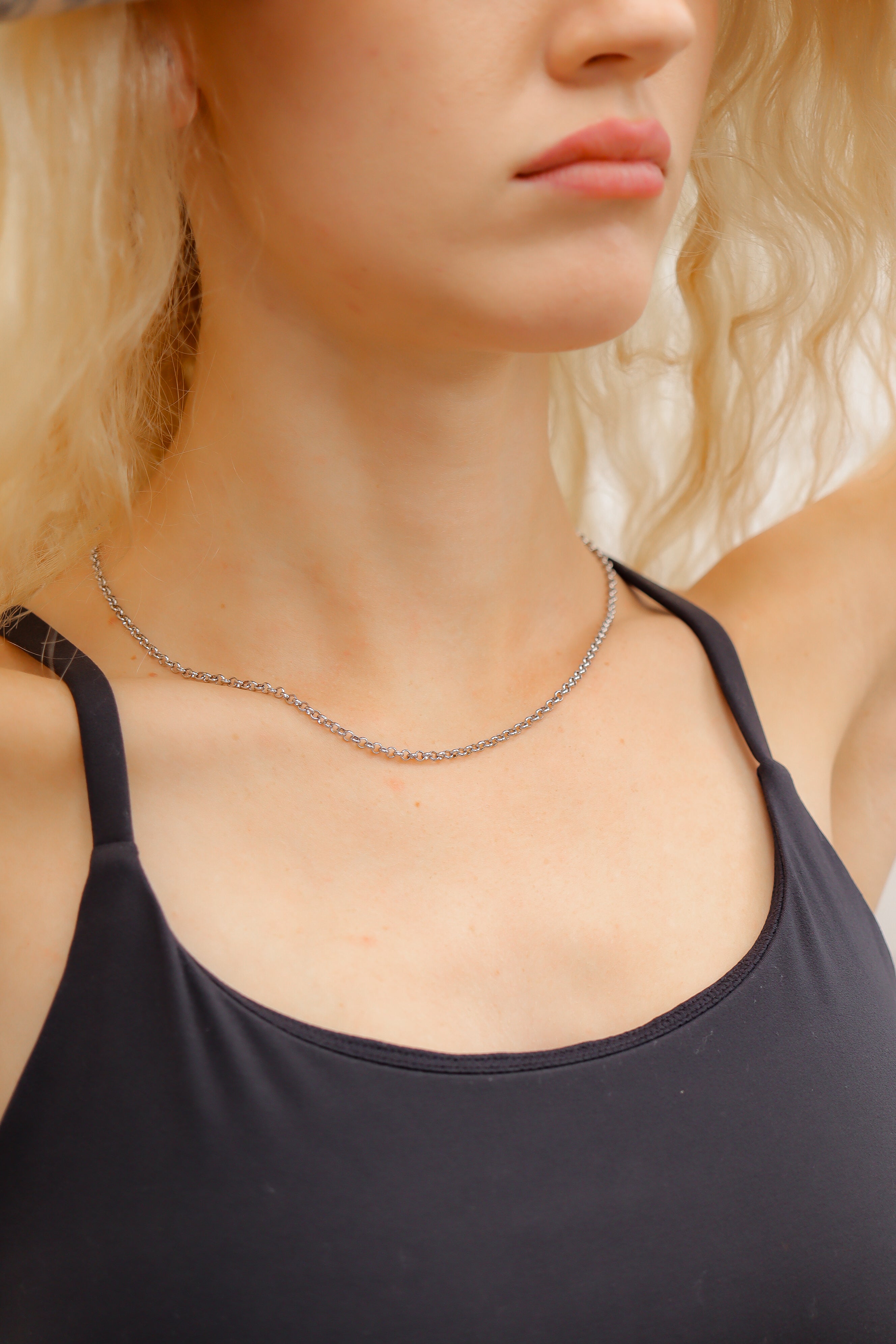 Collar de cadena Rolo Rolo de acero inoxidable de Gold Gold Gold/CHN9950