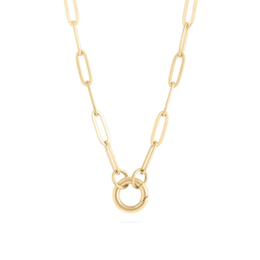 Wholesale Jewelry 14K Gold Filled Plus Paperclip Charm Keeper Necklace- Main
