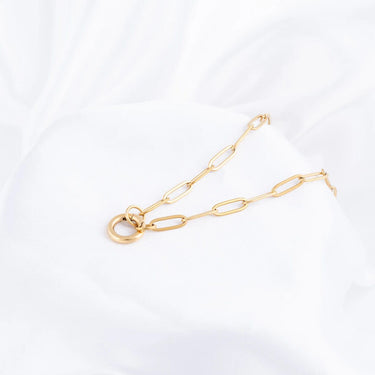 Wholesale Jewelry 14K Gold Filled Plus Paperclip Charm Keeper Necklace- Studio