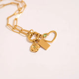 18K Gold PVD Stainless Steel Vertical 3D Birth Flower Charm