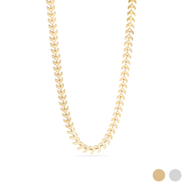 18K Gold PVD Edelstahl Chevron -Ketten Halskette/CHN9955
