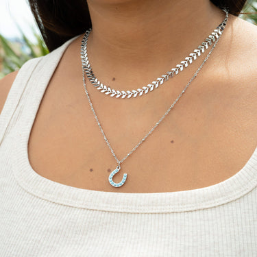 Turquoise Stone Horseshoe Charm