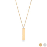 Wholesale jewelry 18K Gold PVD Stainless Steel Hidden Message Sliding Blank Bar Necklace- gold main 