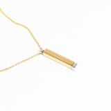 Wholesale jewelry 18K Gold PVD Stainless Steel Hidden Message Sliding Blank Bar Necklace- gold studio 