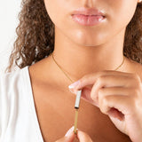 Wholesale jewelry 18K Gold PVD Stainless Steel Hidden Message Sliding Blank Bar Necklace- stainless model 